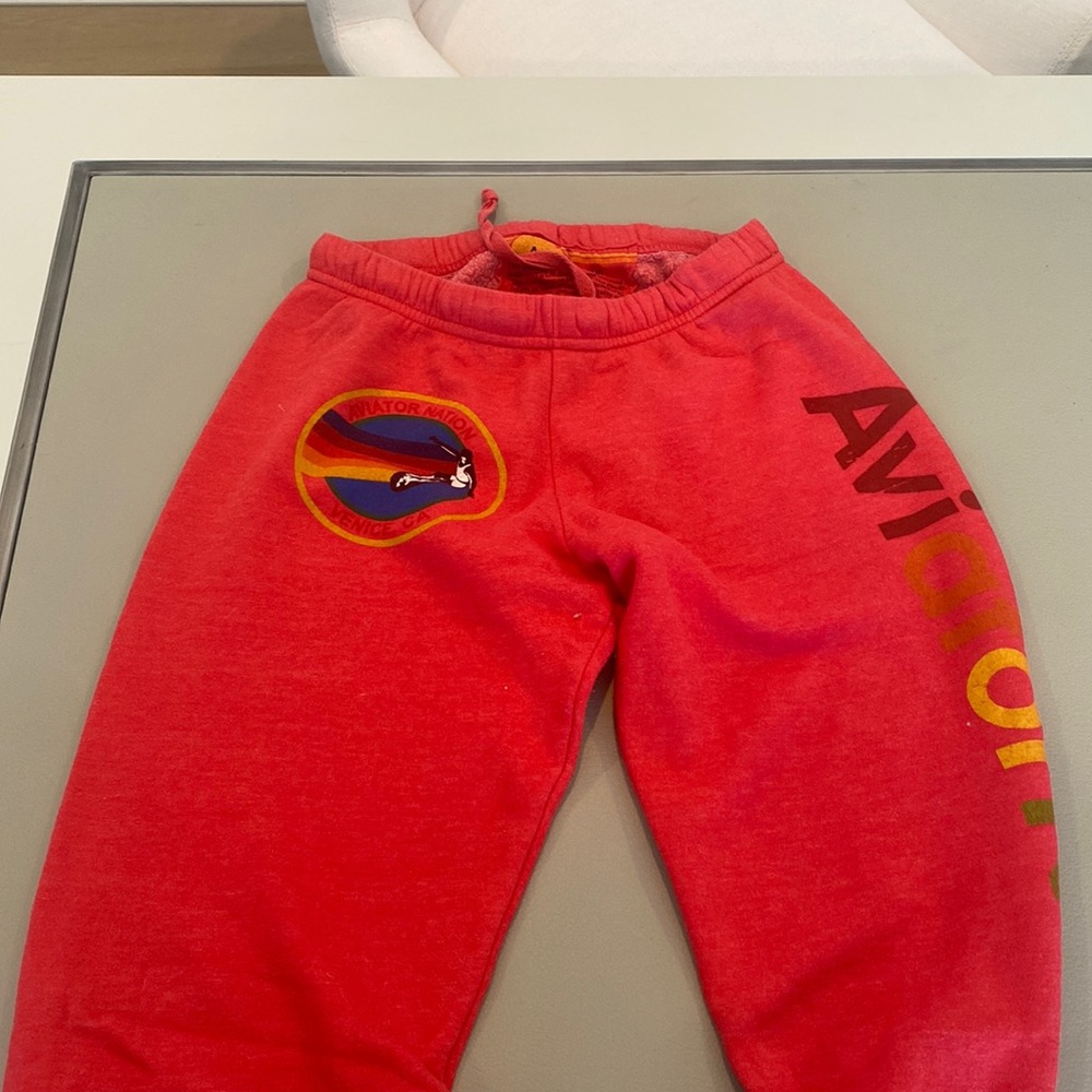 Red aviator nation sweatpants!!